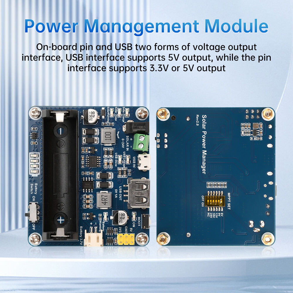 6V~24V Solar Panel Power Management Module Support MPPT 850mAh Li-ion Battery