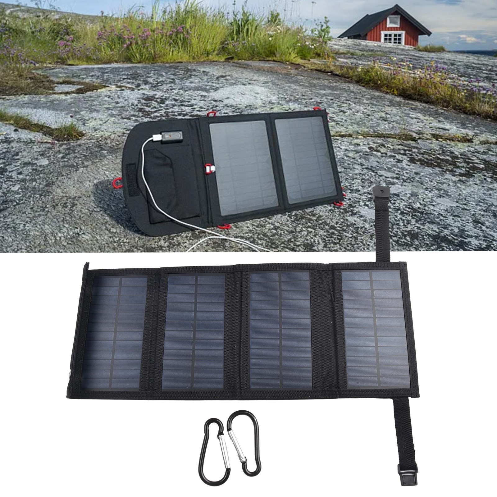 5V Foldable Solar Panel Charger for Mobile Phone and Outdoor Activities