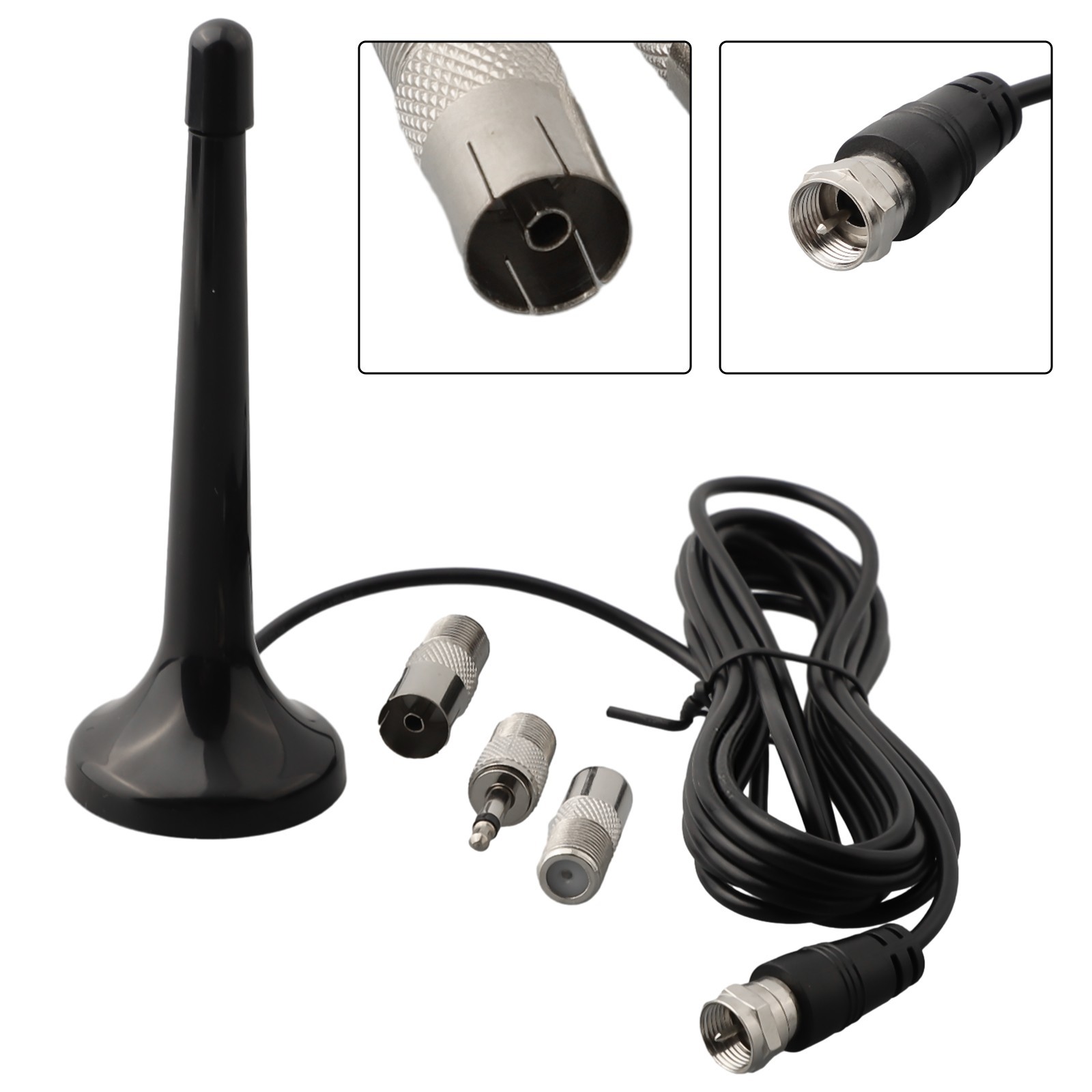 Telescopic Antenna for FM Radio with Magnetic Base and Coaxial Cable 3meters