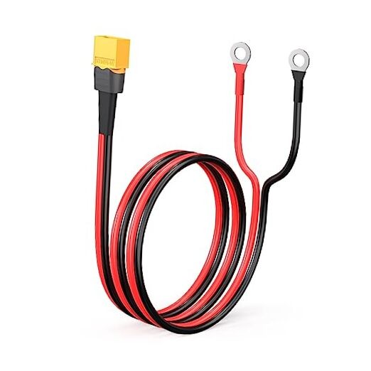 XT60 to O Ring Terminal Cable Connector Cable 2FT 12AWG XT60 Male to O Ring