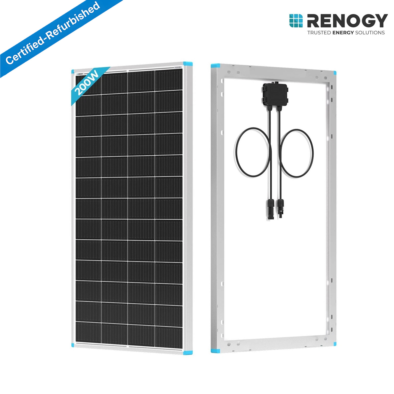 Renogy Solar Panel 200W 16BB 25% High-Efficiency Monocrystalline Refurbished