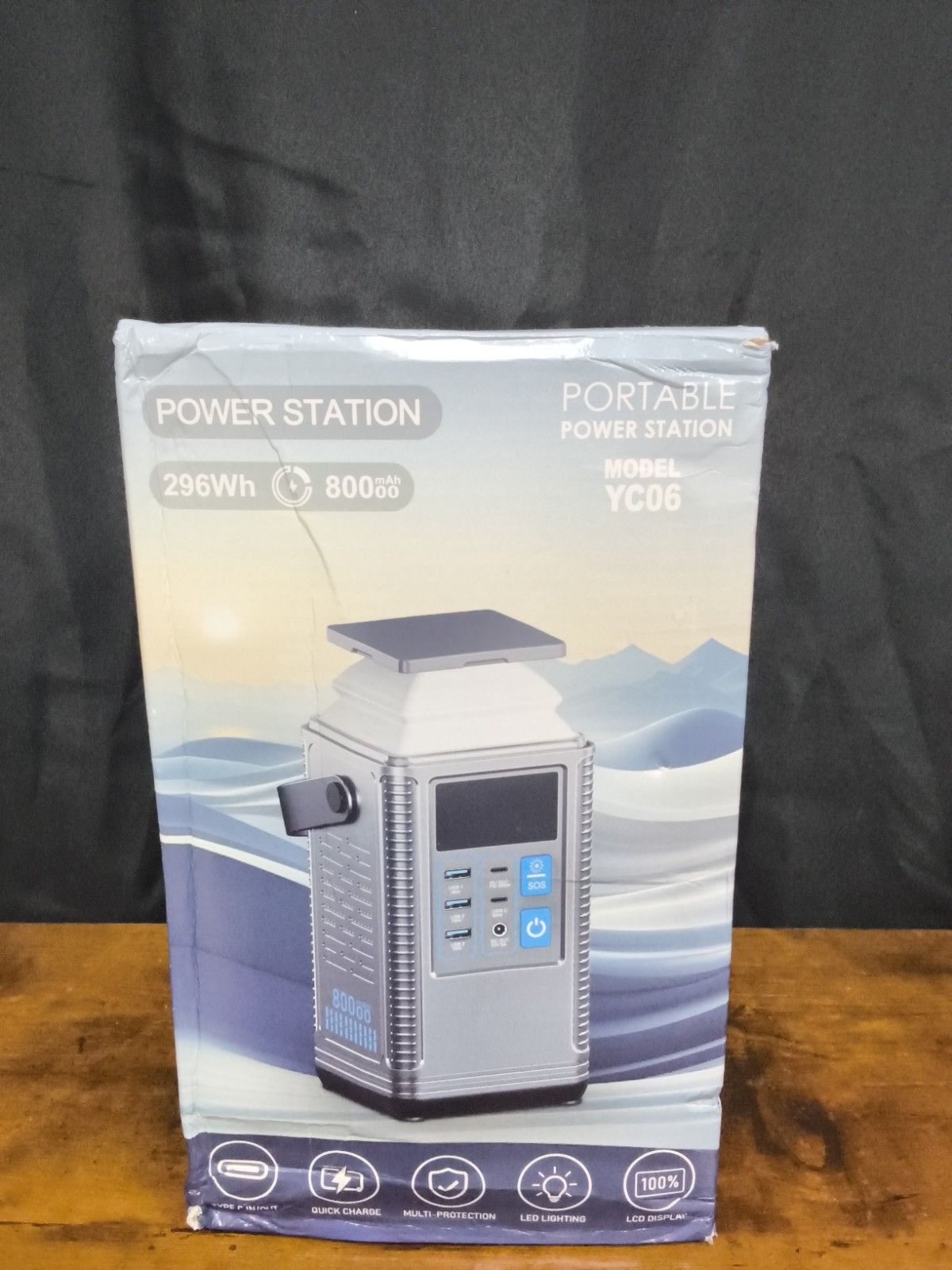 £Portable Power Station,296Wh 80000Mah Outdoor Generator Quick Charge (C4)