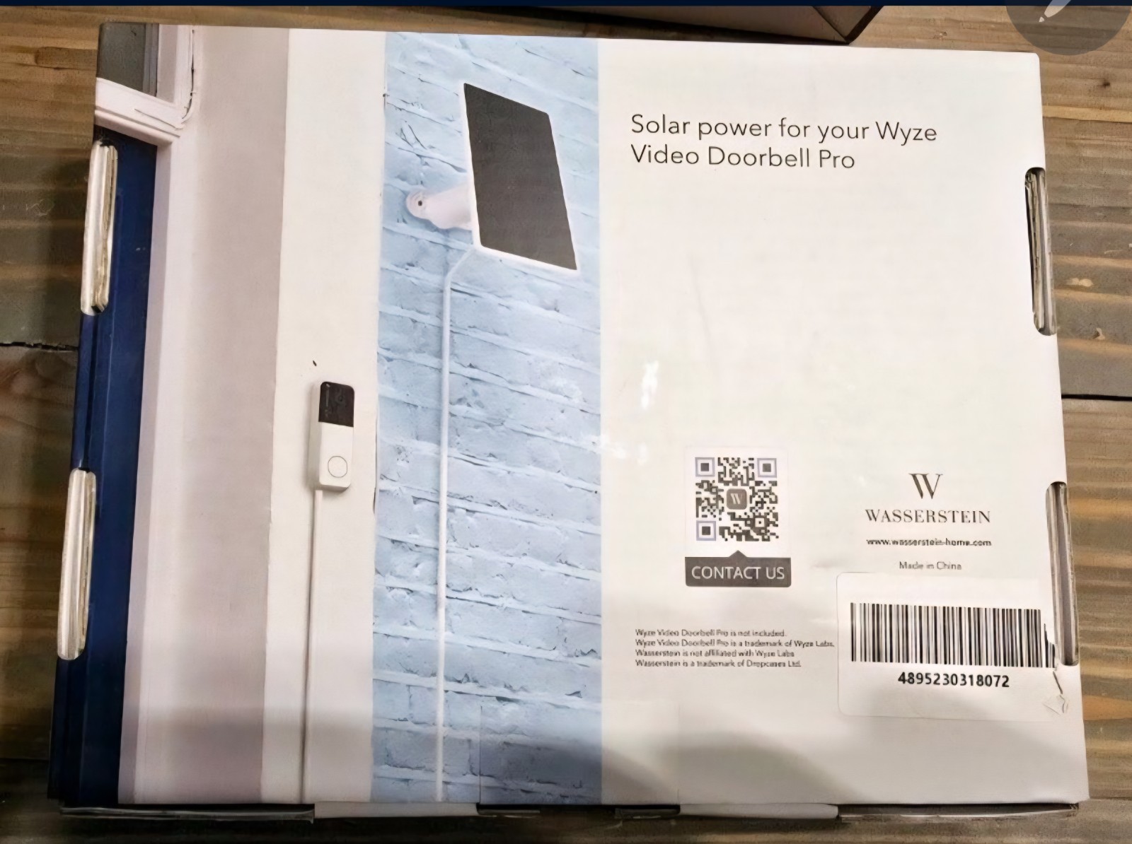 Wasserstein Solar Panel with Cable for Wyze Video Doorbell Pro (White, 1 Pack)