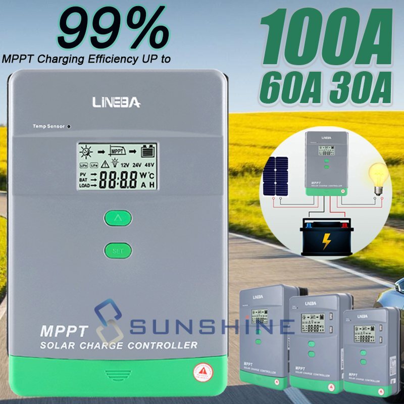 MPPT Solar Panel Charge Controller 12V/24V/48V/36V LifePO4 Regulator Auto Track