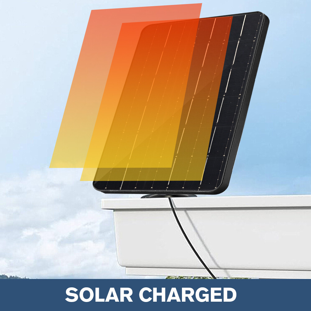 10W 5V Solar Panel for Security Camera,Type C Port Solar Charger w/Cable & Stand