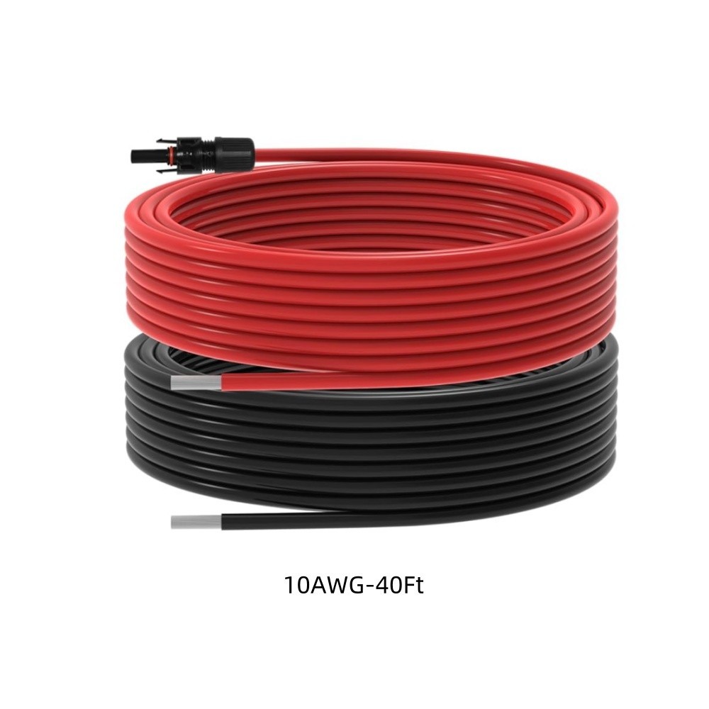 Solar Panel Extension Cable – 10AWG 40FT Solar Wire Cord 10 Gauge PV Wire