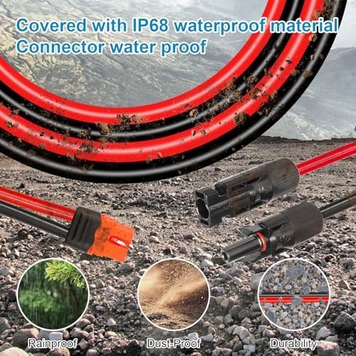 25FT 10AWG Heavy Duty XT60i Extension Cable for Solar, RV, Battery & Power Stati