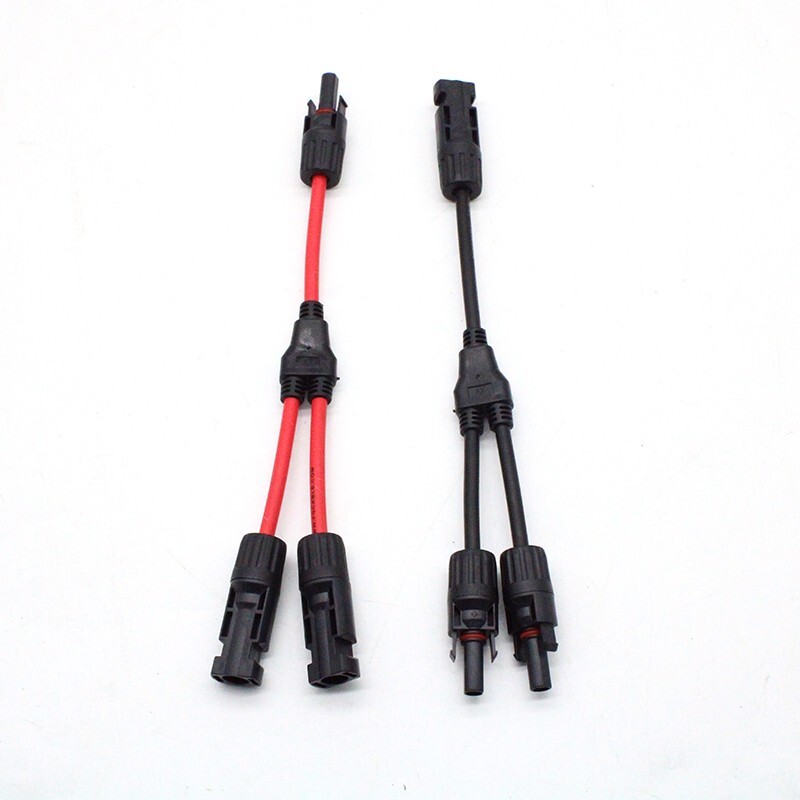 1pair 30A 1 to2 Y Branch Solar Panel Connector Cable Parallel Adapter Waterproof