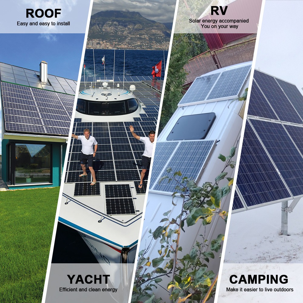 100 Watt Mono 12V Solar Panel High Efficiency Module PV Power for Boat Car RV