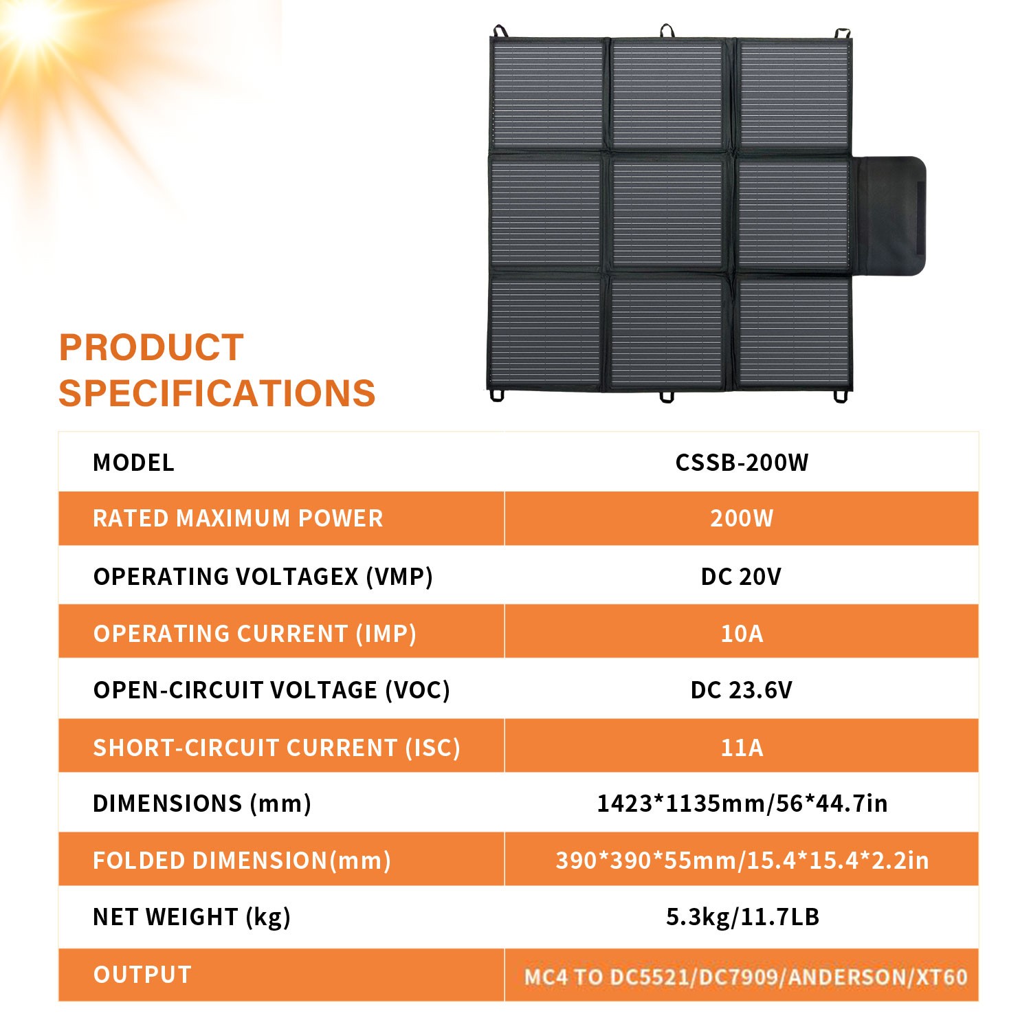 500W 400W 300W Foldable Portable Solar Panel for Power Station Charging Camping