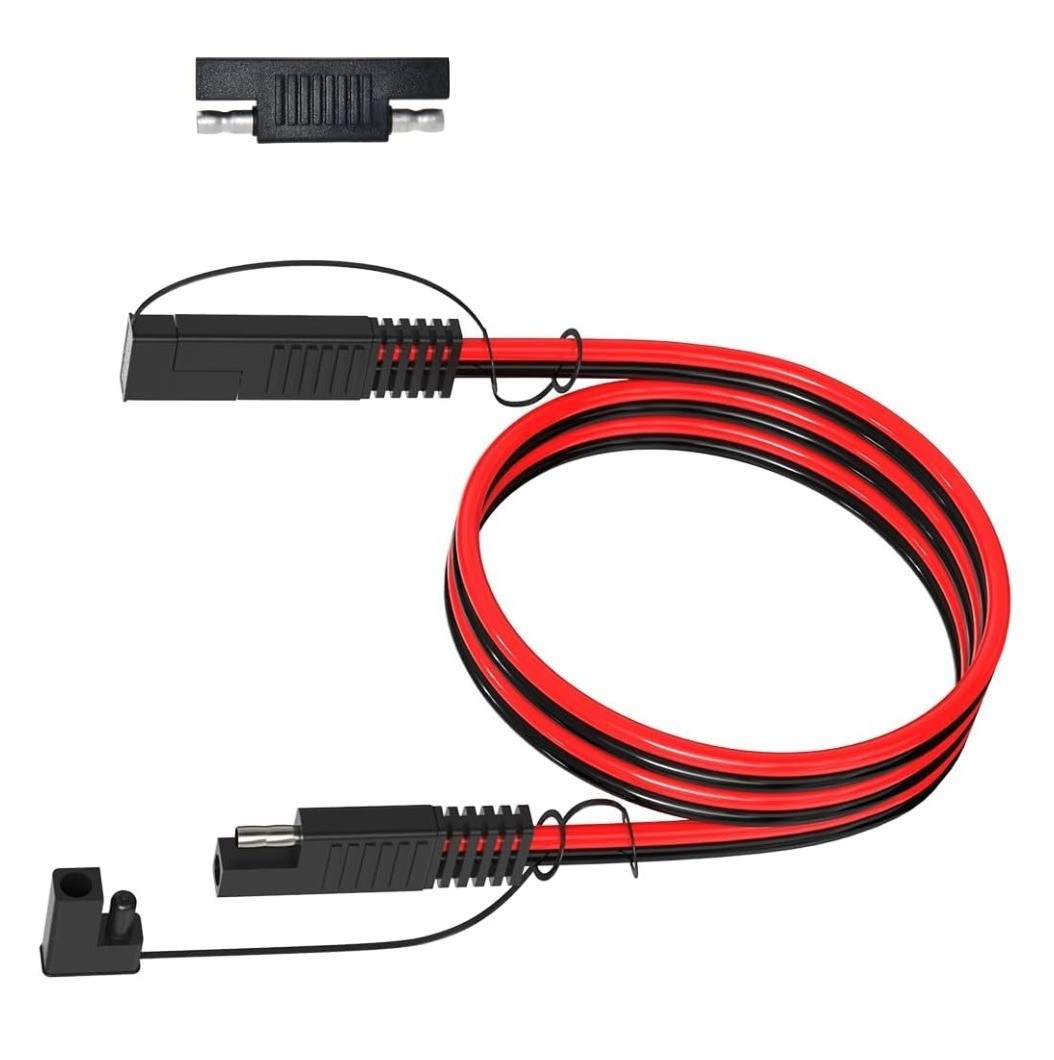 SAE 12AWG 3FT Extension Cable for Automotive Battery and Solar Panel Use