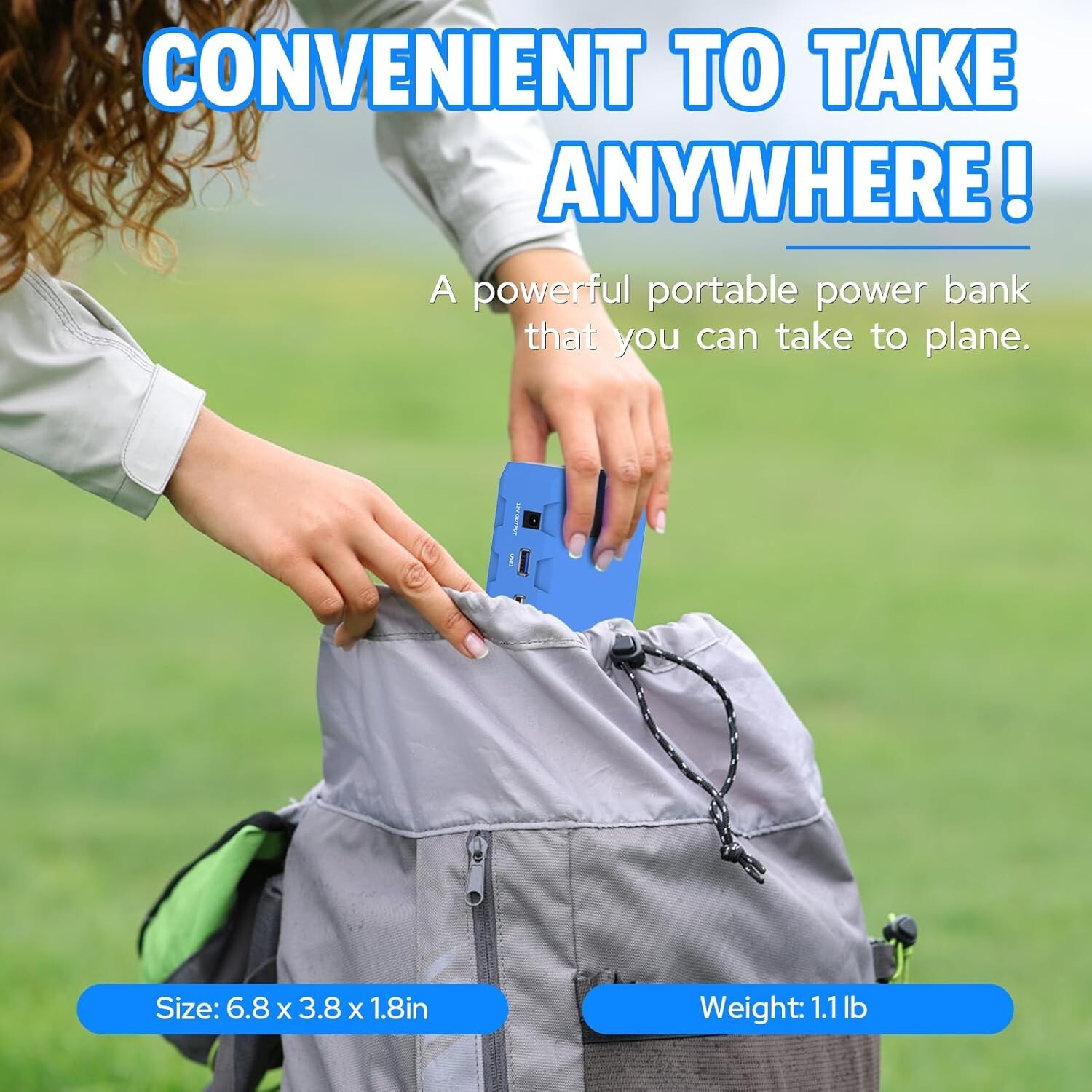 Blue HP500S 65W 110V Portable Power Bank, 24000mAh External Battery Pack