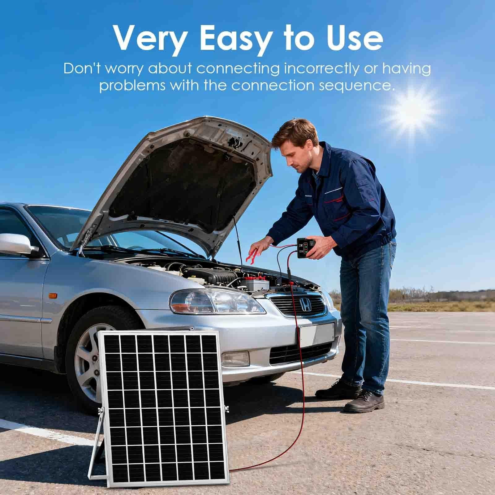 20W Solar Battery Charger Trickle Maintainer, 12V Panel Kit with MPPT & IP68 Wat