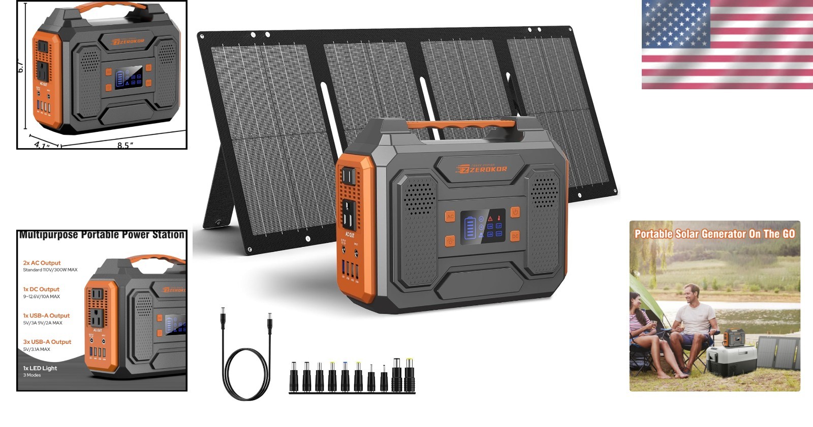 Lightweight 300W Portable Solar Generator with 60W Panel for Outdoor Activities