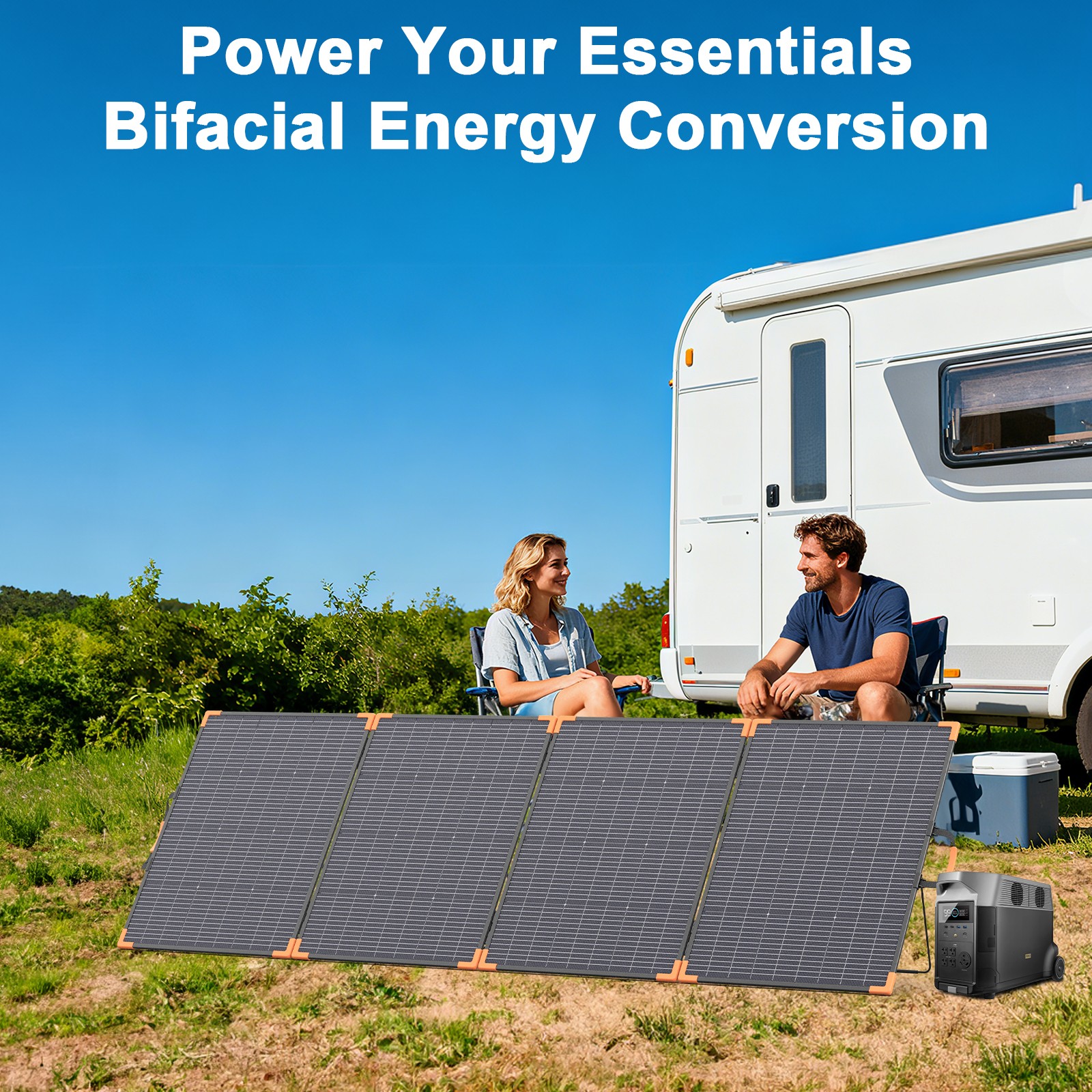bifacial solar panels 400 watt for Jackery EXPLORER 2000 V2 2000 plus 3000 pro