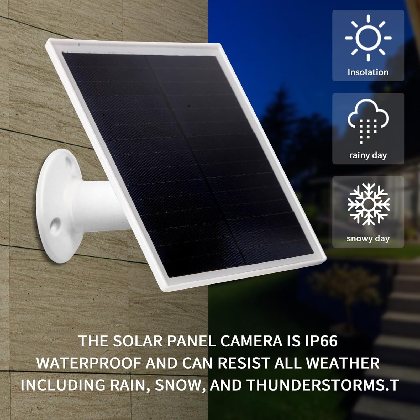 6W Solar Panel Charger with Micro USB and USB-C Port, Waterproof IP66 Outdoor