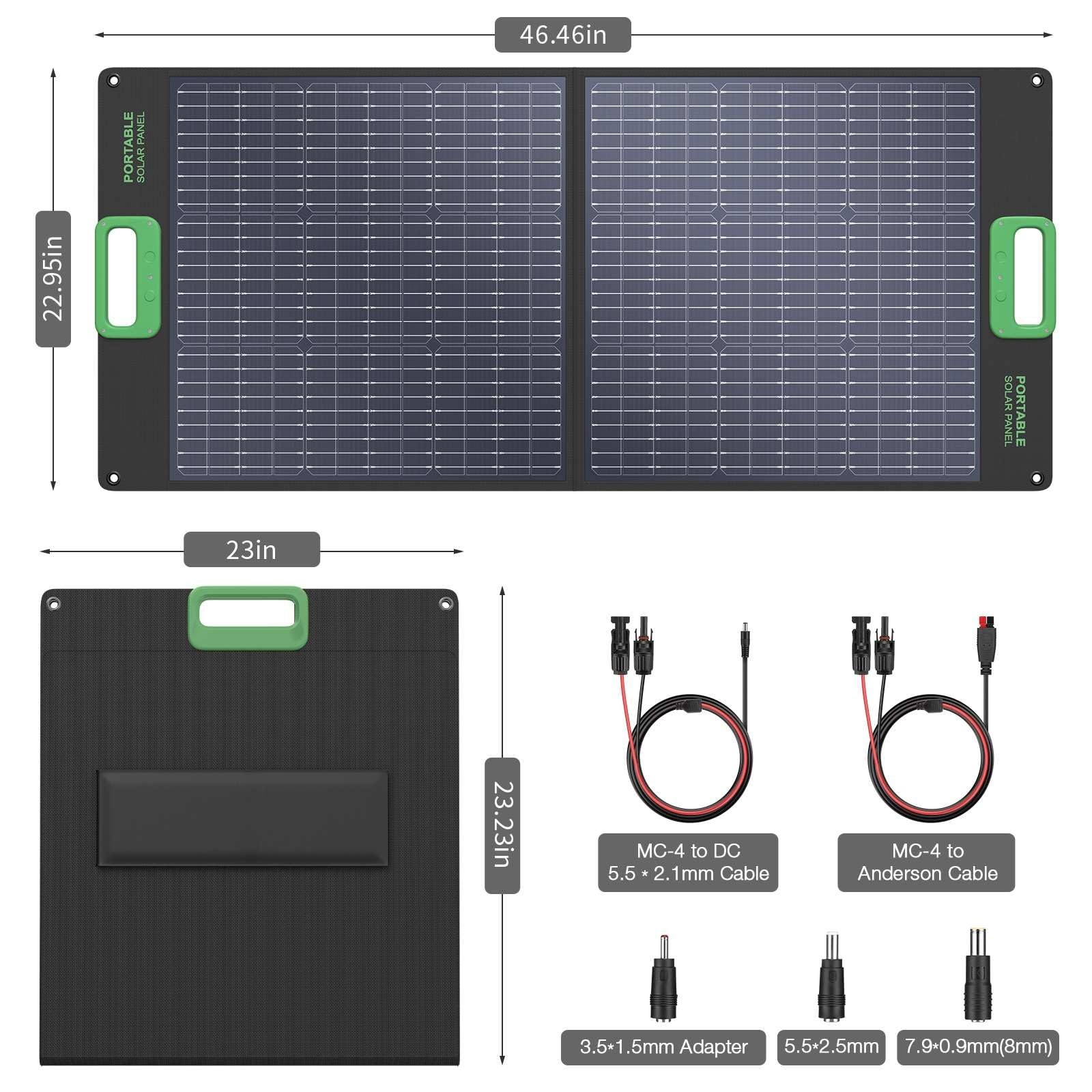 100W Portable Solar Panel for Power Station Generator 20V Foldable Solar Cell
