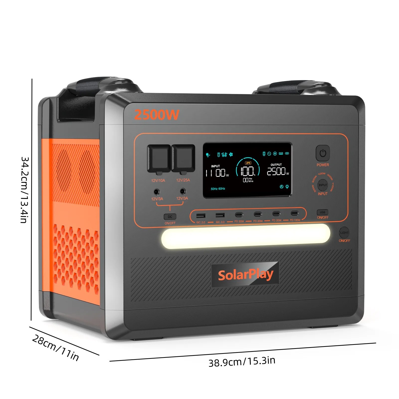 Q2024M 2500W (Peack 4800W) Portable Power Station 2304Wh LiFePO4 Solar Generator