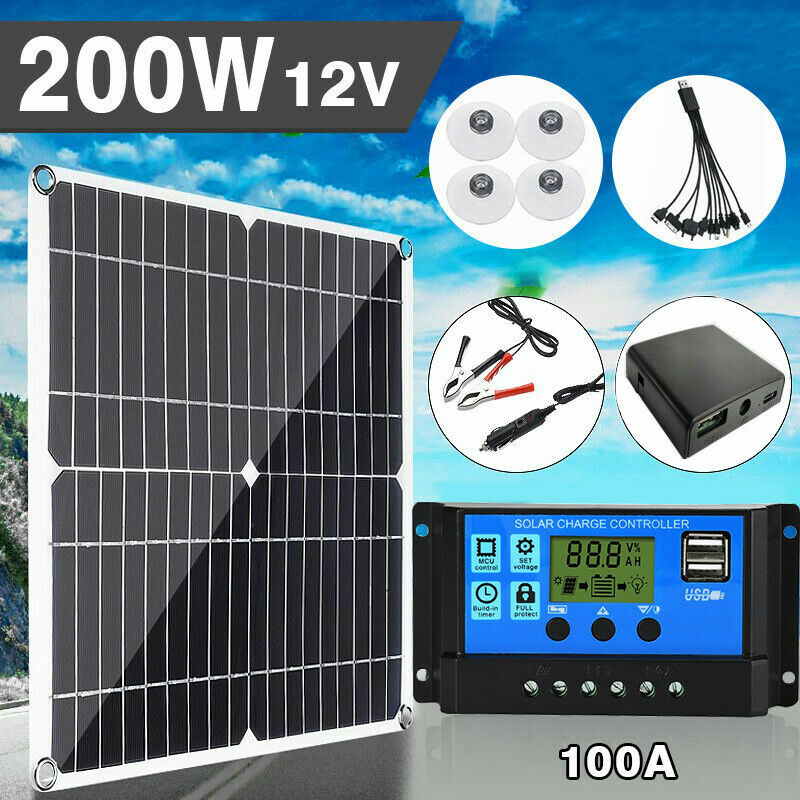 16000W Complete Solar Panel Kit Solar Power Generator 100A Home 110V Grid System