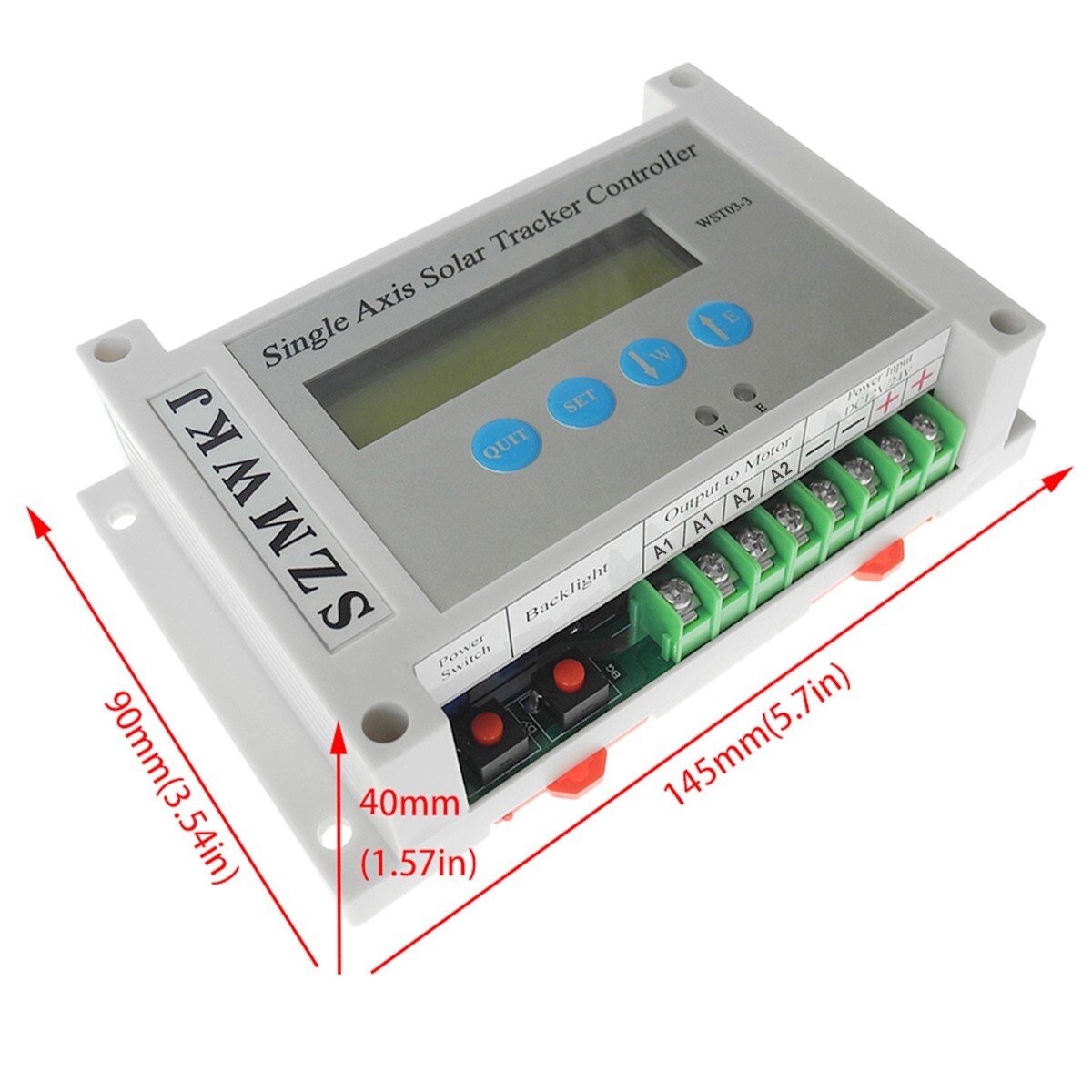 Solar Panel Auto Tracking LCD Single Axis Solar Tracker Controller W/ Anemometer