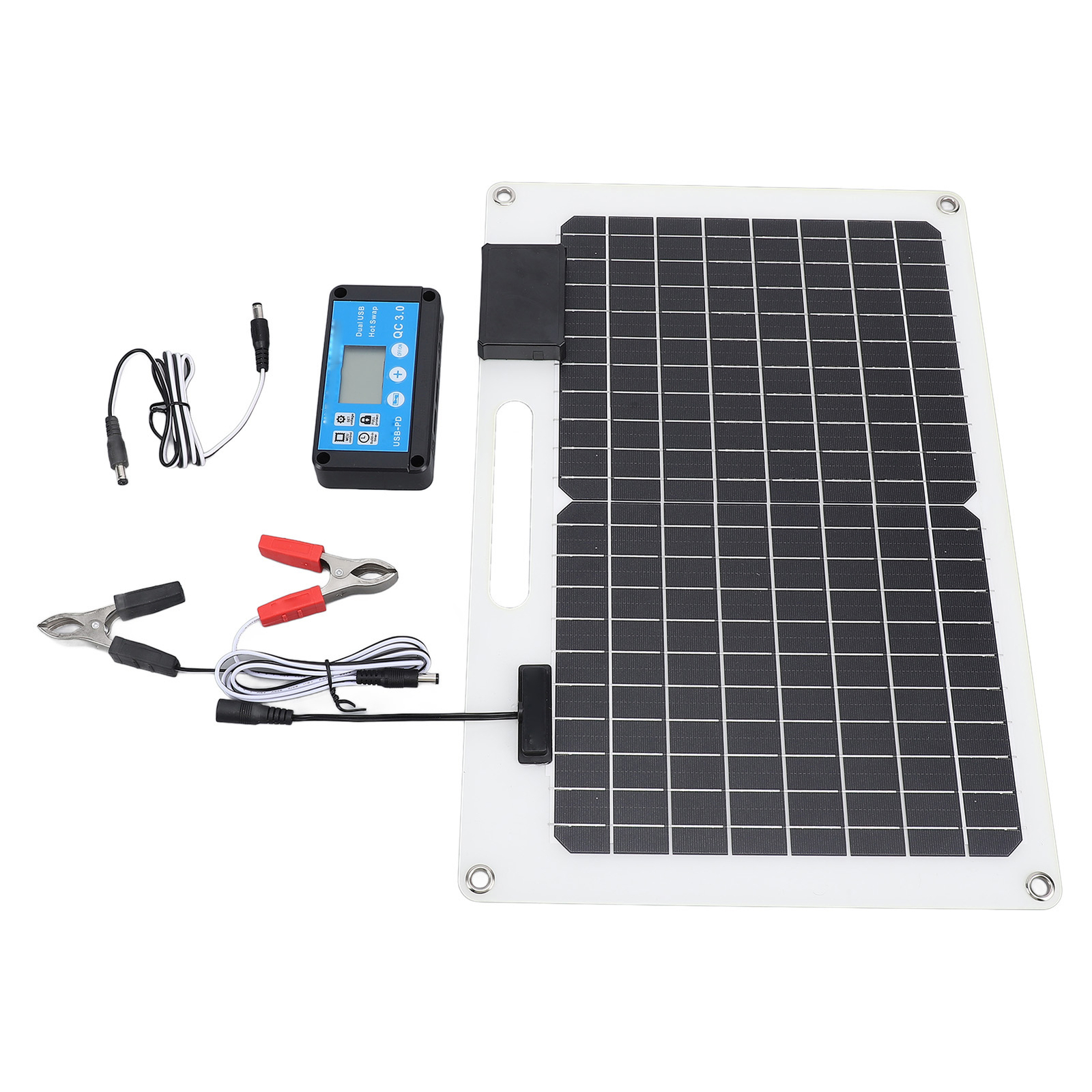 Solar Panel Battery Charger 100W Monocrystalline Silicon 12V 24V Dual USB 100