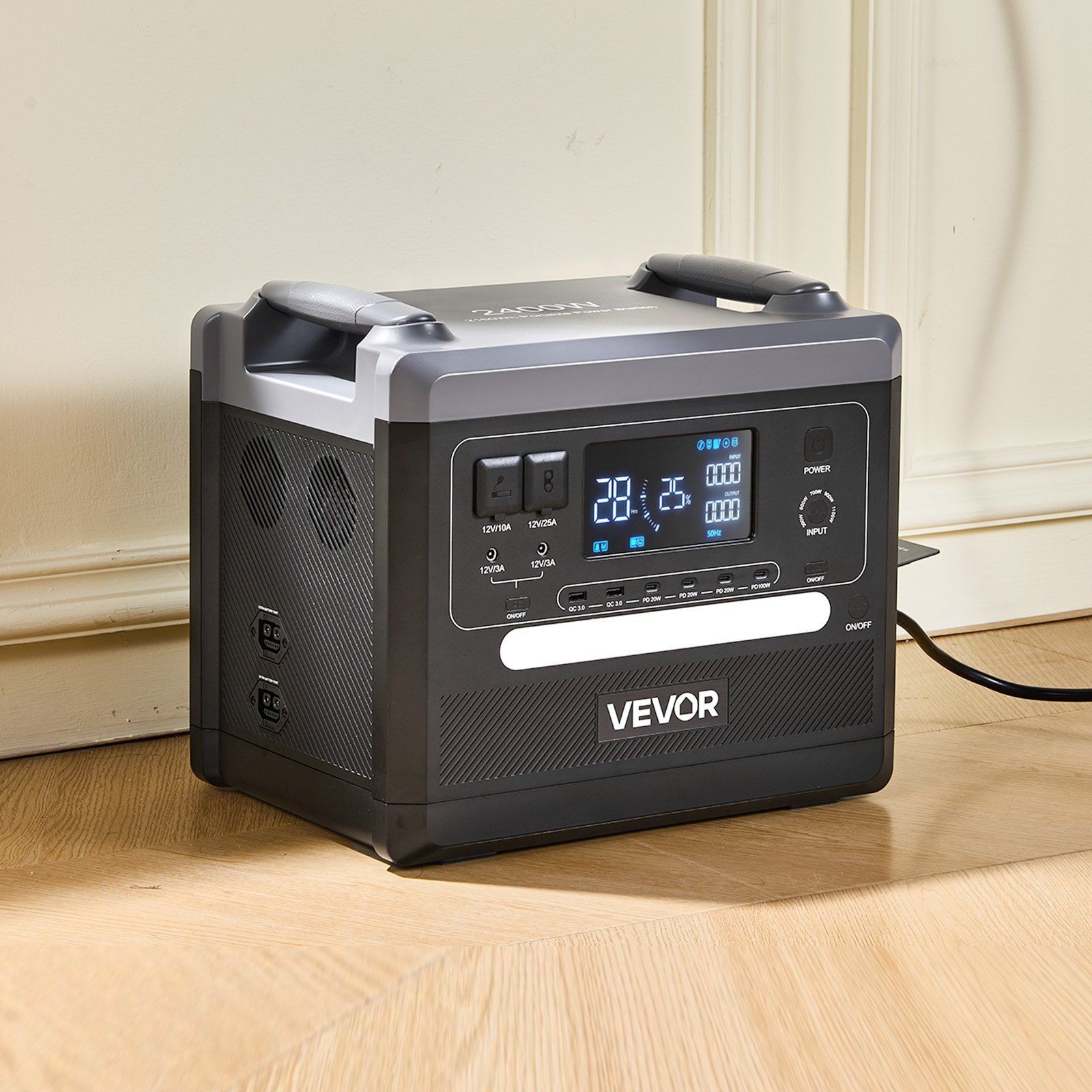 2400W 2160Wh LiFePO4 Power Station w/ 10 Ports, Expandable to 6480Wh