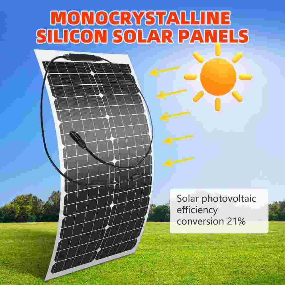 150-600W Solar Panel Mono 12V Car/RV/Home/Boat PV Battery Power Charge Off Grid