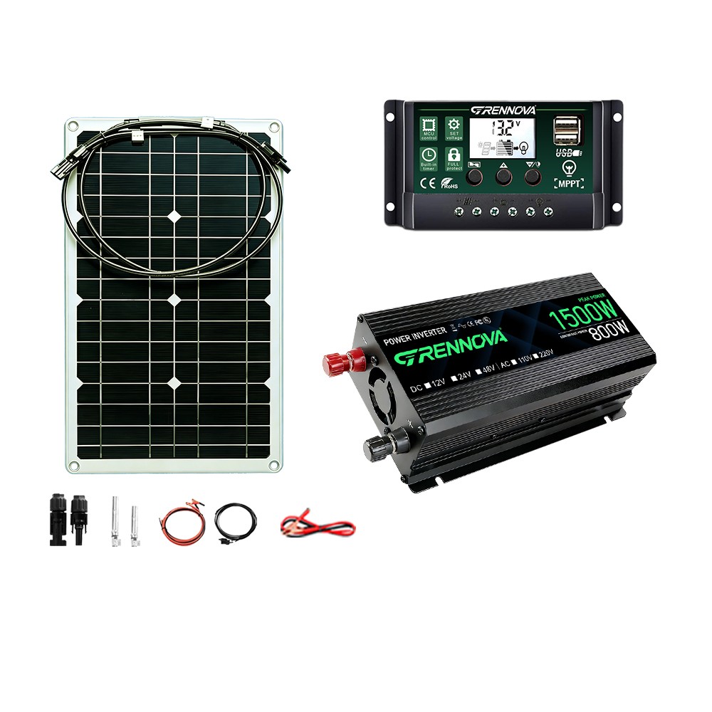 Grennova 1500W Complete Off-Grid Solar System Outdoor Solar Power Station Kit Pr