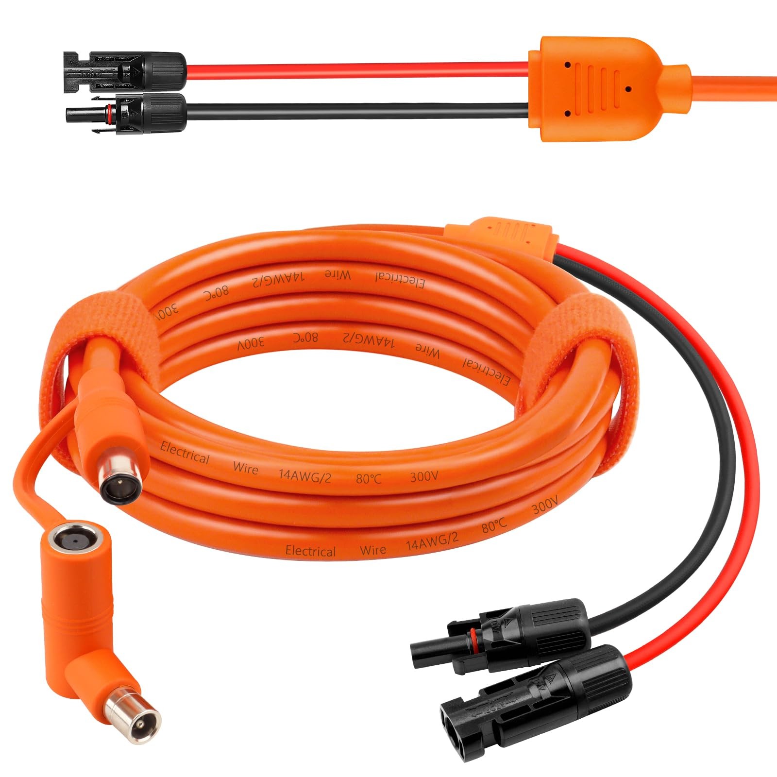 Solar to DC 8mm Charge Extension Cable 6FT,12AWG+14AWG Solar Cable with Solar…