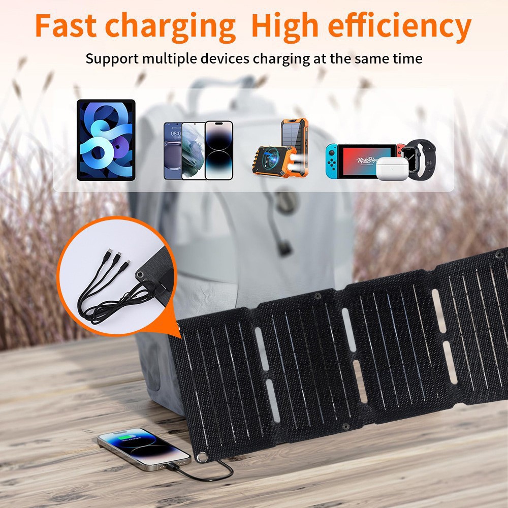 4-fold Foldable 10w Solar Panel Portable Mobile Solar Panels Charger Dual USB 5V