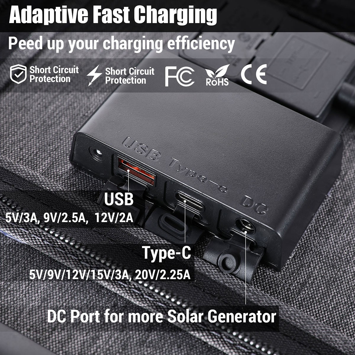 100W Foldable Off Grid Solar Panel with Kickstand For Car Battery/RV/Garden/Home
