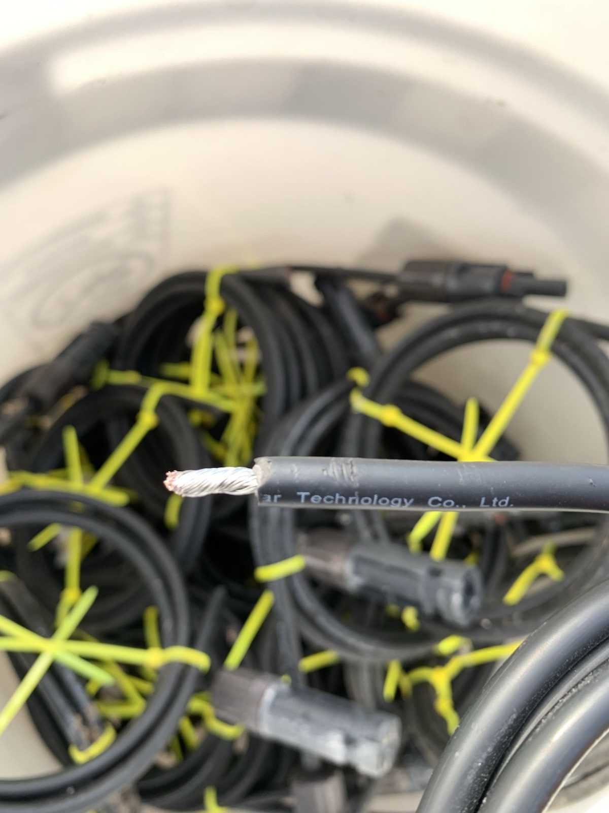 7 Feet 12 AWG Solar Panel Extension Cable PV Wire Solar Black Remanufactured