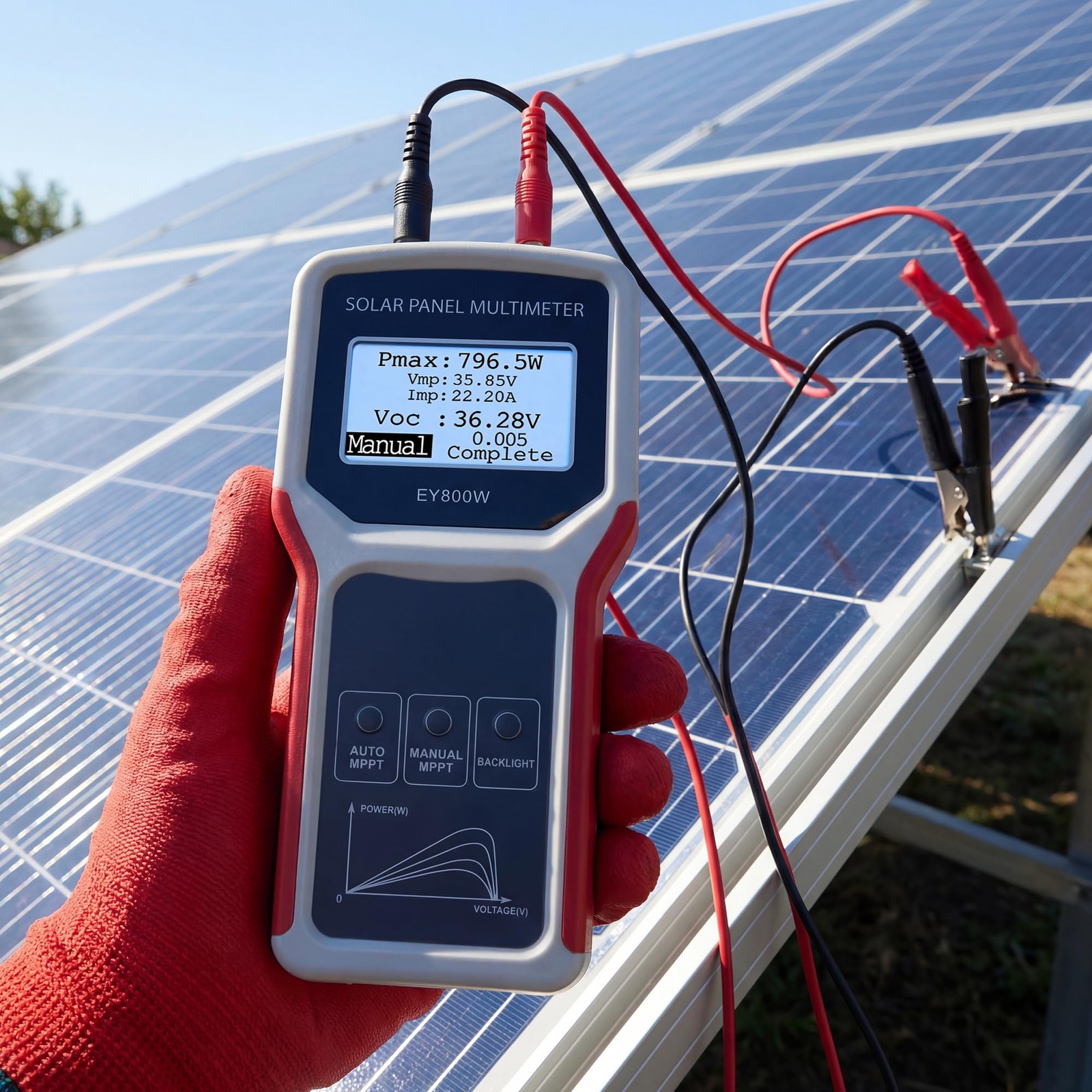 Solar Panel Tester/EY800W Solar Panel Meter/PV Testing Instrument Ultra Open …
