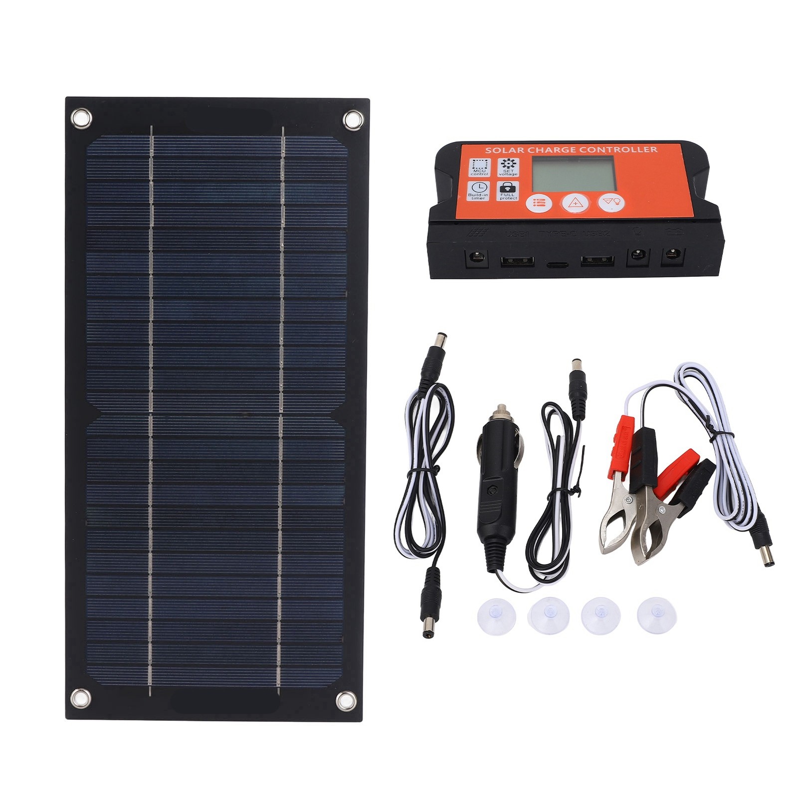 10W Solar Panel Kit 18V Battery Charger W/ Controller Caravan Boat RV Car