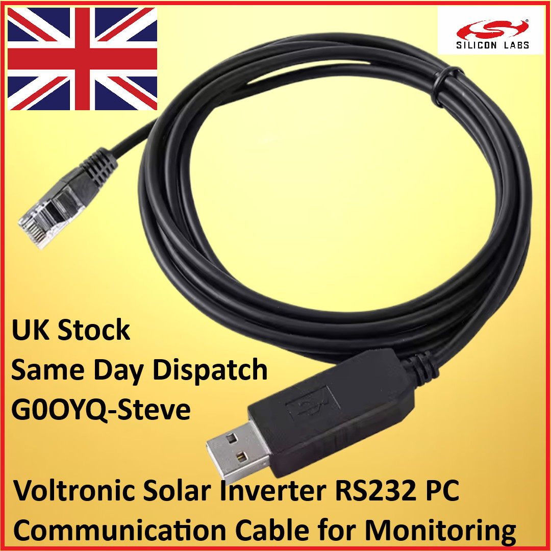 Voltronic Solar Inverter RS232 Serial PC USB Cable Communication Monitoring 1.8m