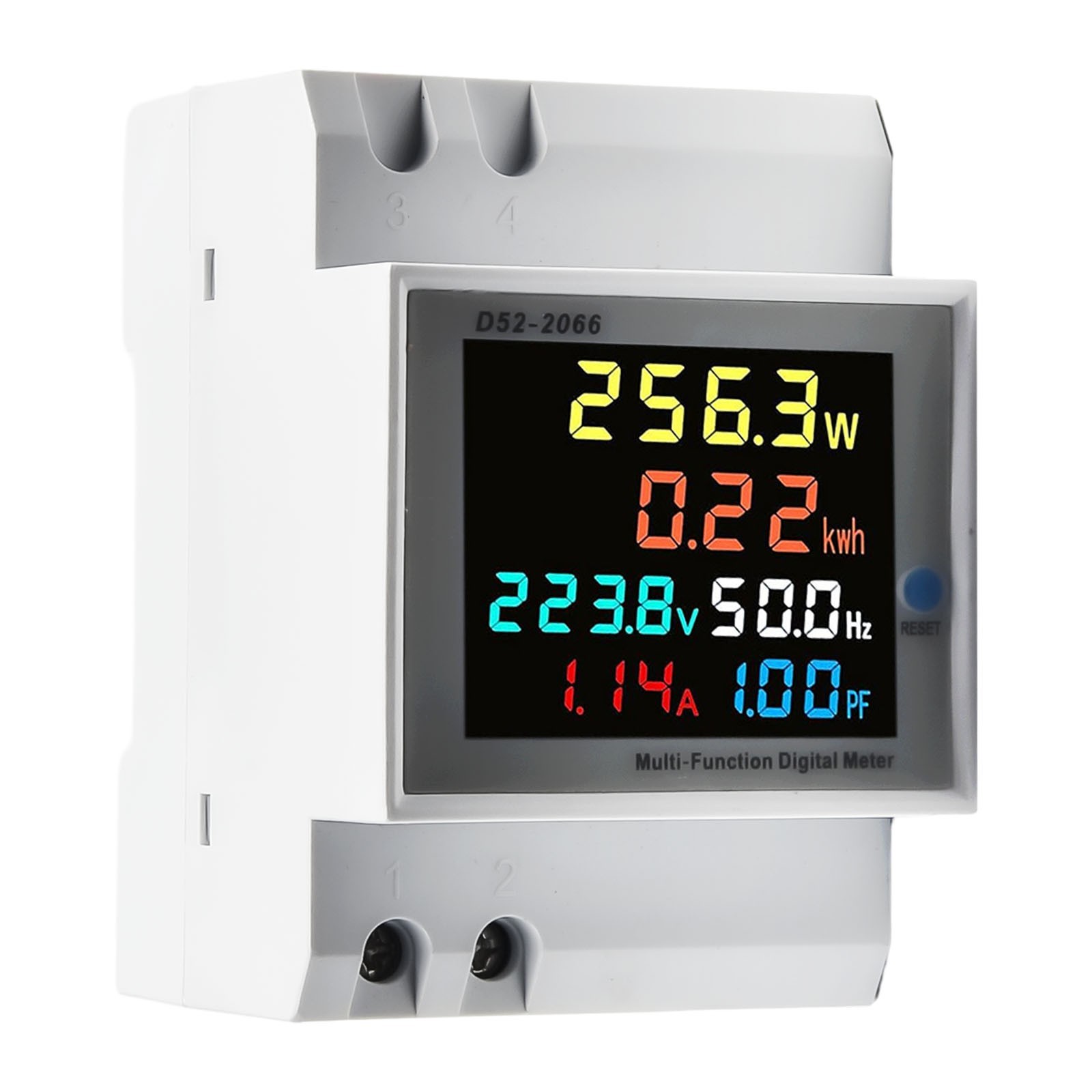 Brightness AC Power Meter 100A High Precision 6 In 1 AC Power Meter Din Rail