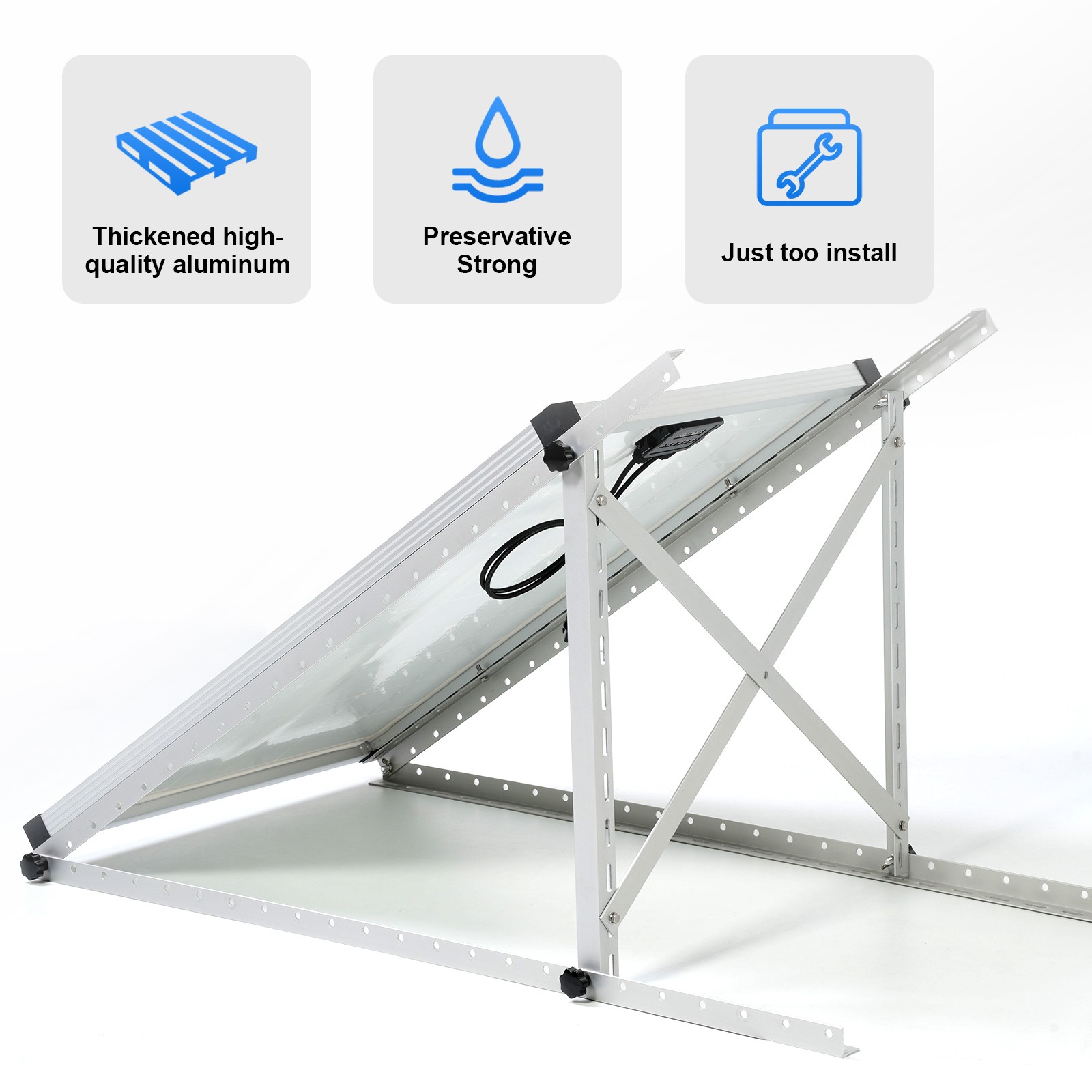 AeternaSol Solar Panel Mounting Brackets System for PV RV Roof Off-Grid Garden