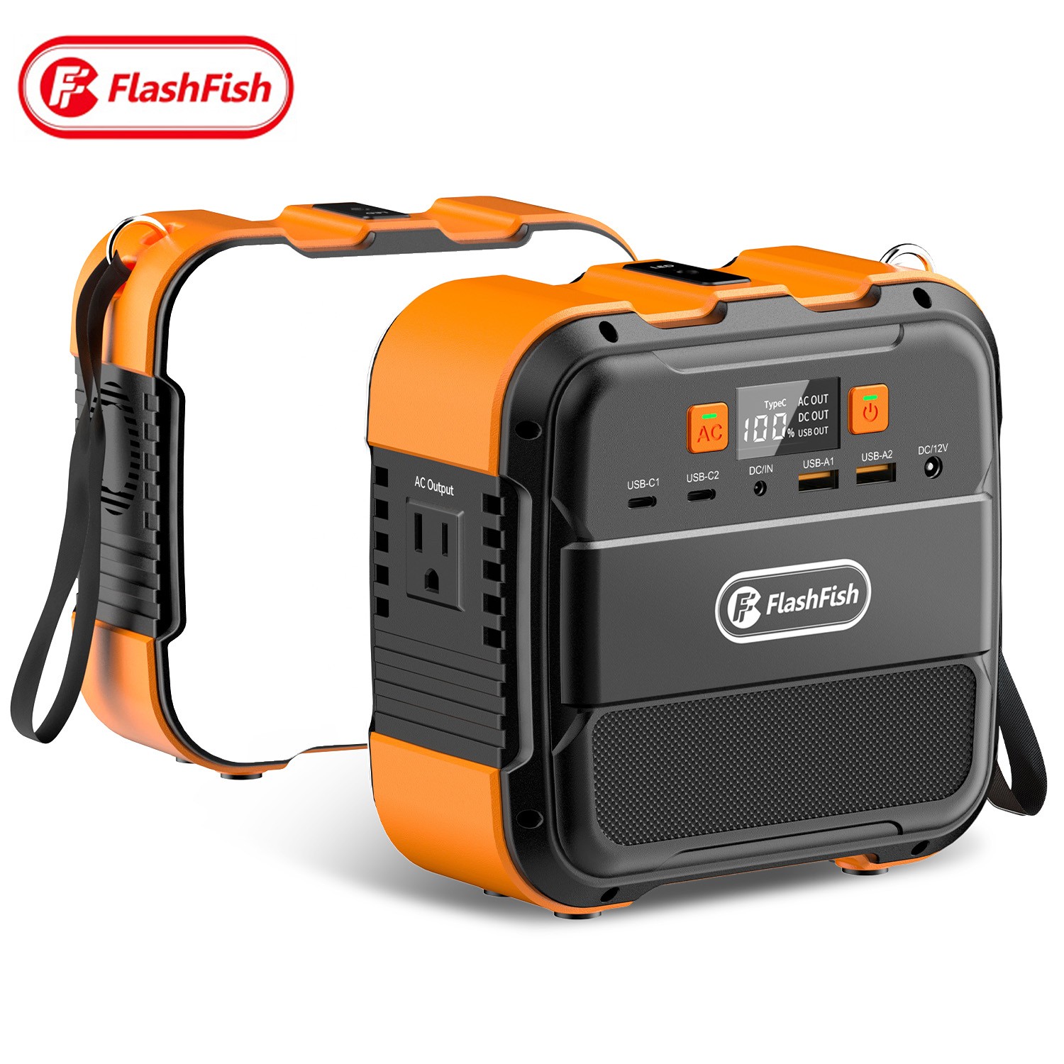 Flashfish Solar Generator Portable 120W 98WH 240W Peak Li-ion Battery for Camp