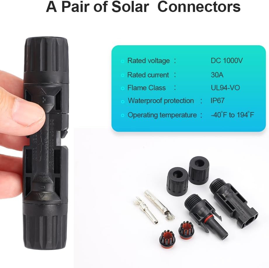 Solar Crimping Tool Kit for Solar Panel Cable Connectors 14-10Awg,Mc4 Connector