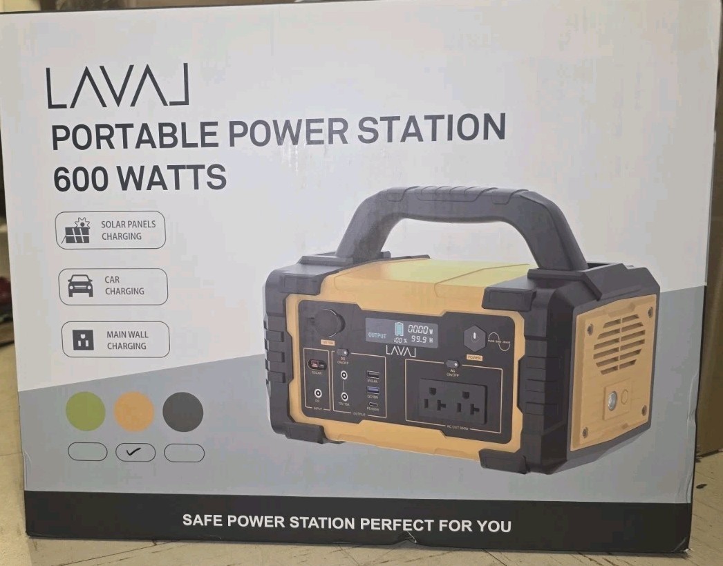 600W Portable Power Station, 647Wh Backup Lithium Battery, 120V/600W AC Outlet