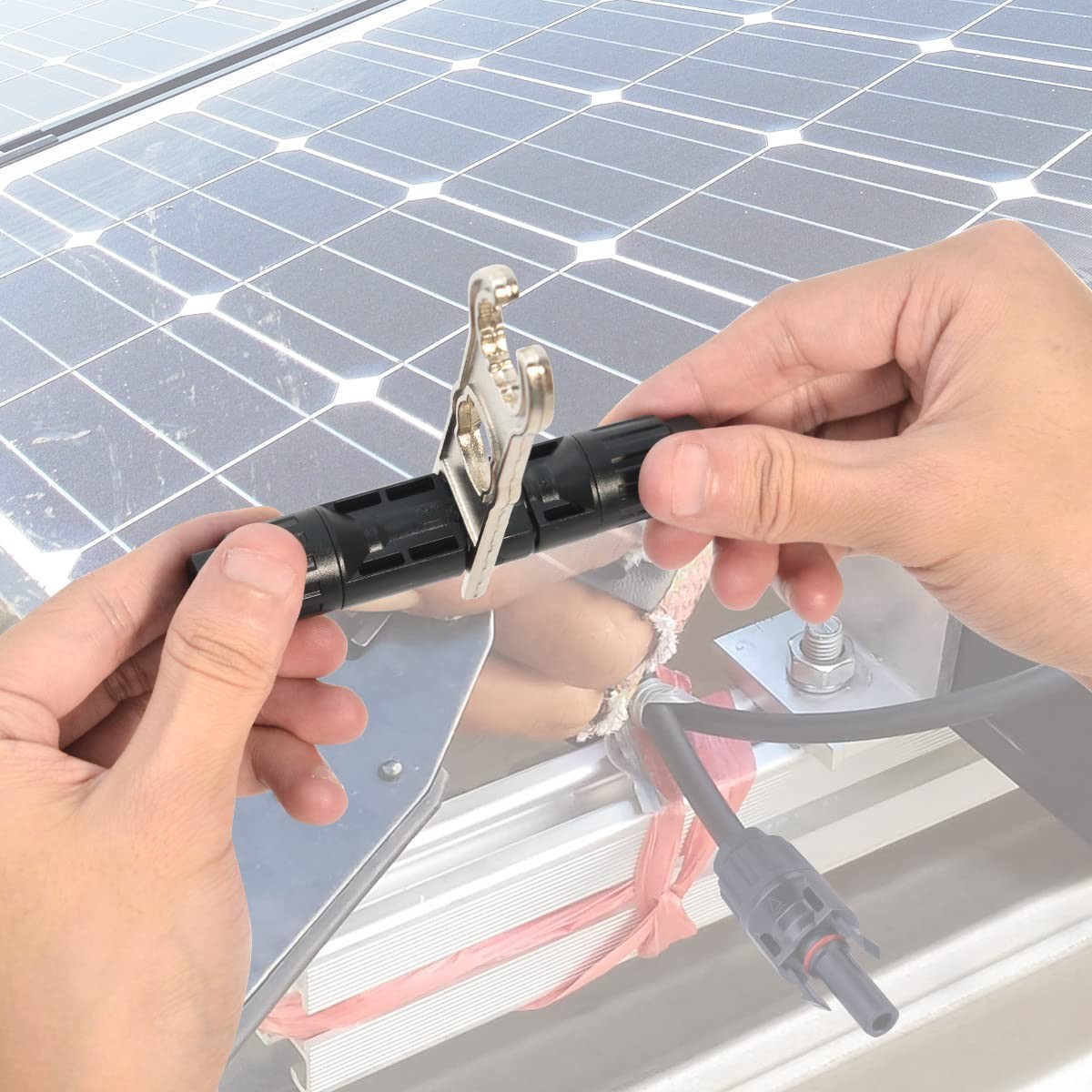 2 Pairs Solar Metal Spanner WrenchSolar Panel Connector Tools Assembly and Di…