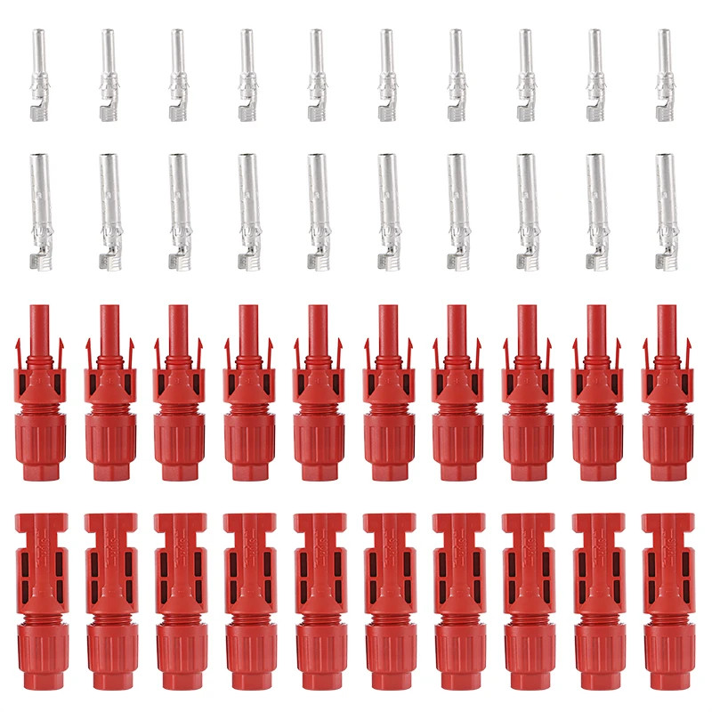 DC Connector IP68 Kits 1000V 30A Red Panel Stecker For 2.5-6mm² PV Cable Tools