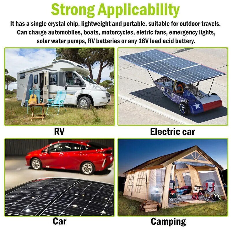 20 Watts Solar Panel Kit 10A 12V Battery Charger w/ Controller Caravan Boat RV