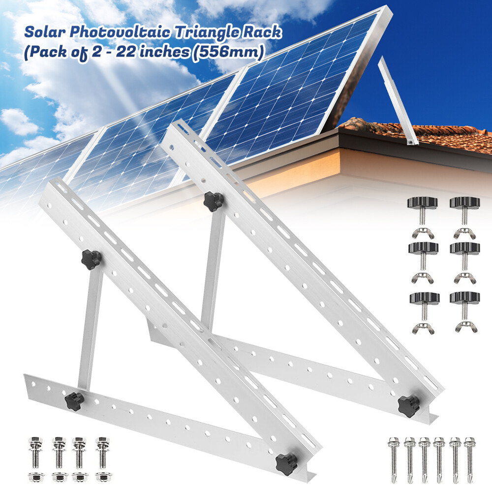 Adjustable Solar Panel Tilt Mounting Rack Bracket (1/2Set) Roof RV Boat Off-Grid