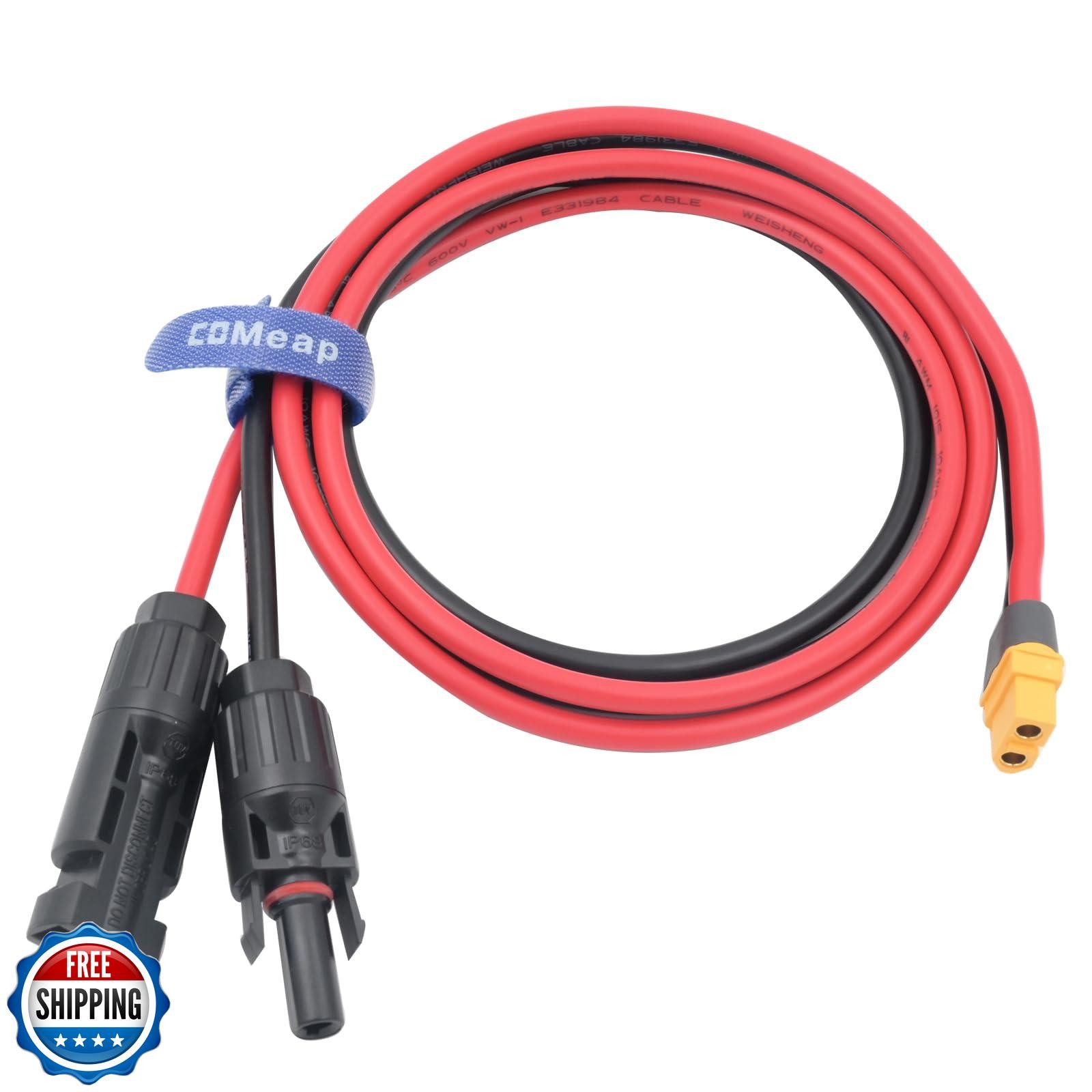 COMeap Solar Panel Cable for Ecoflow Anker SOLIX 10AWG, Compatible with MC-4