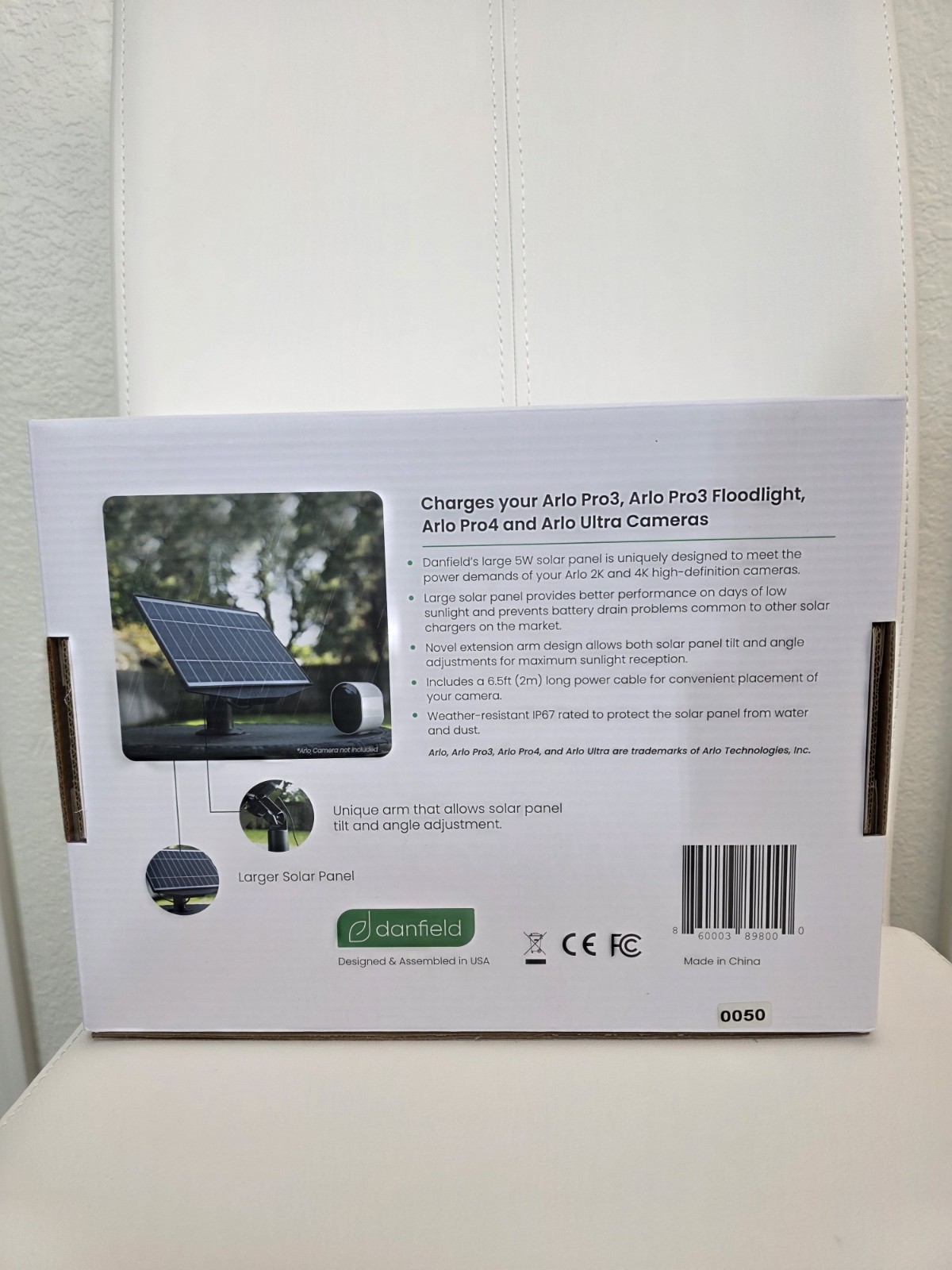Leaf 10 5W Solar Panel Charger for Arlo Pro 3, Pro 4 & Ultra Cameras