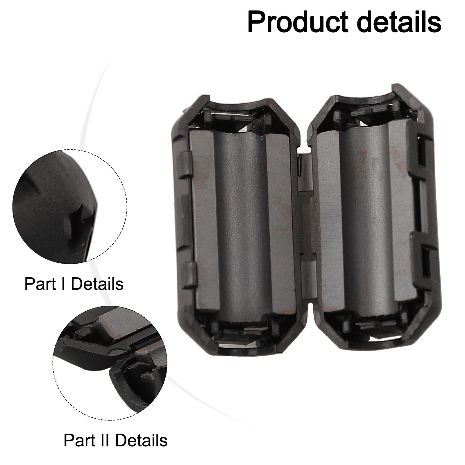 20pcs Clip On Ferrite Core Beads for Ring Core Noise Suppression 7mm and 13mm