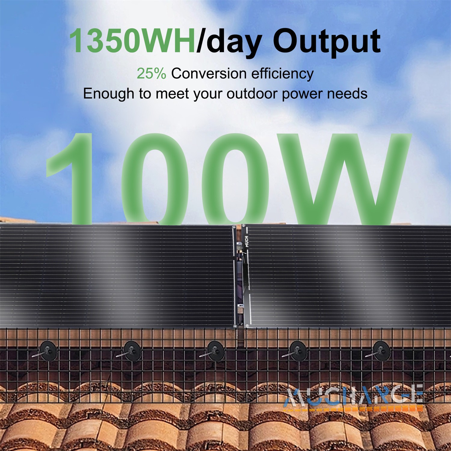 200W Flexible High Effciency Solar Panel Kit Sunshed RV Battery Charge Boating