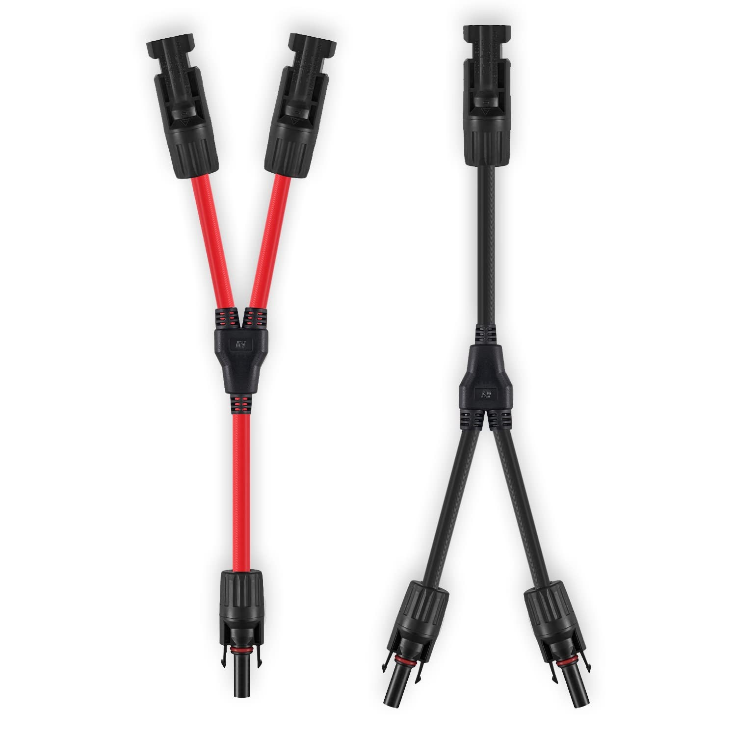 Solar Connectors Y Branch Parallel Adapter 10AWG Cable for Solar Panel Red & …