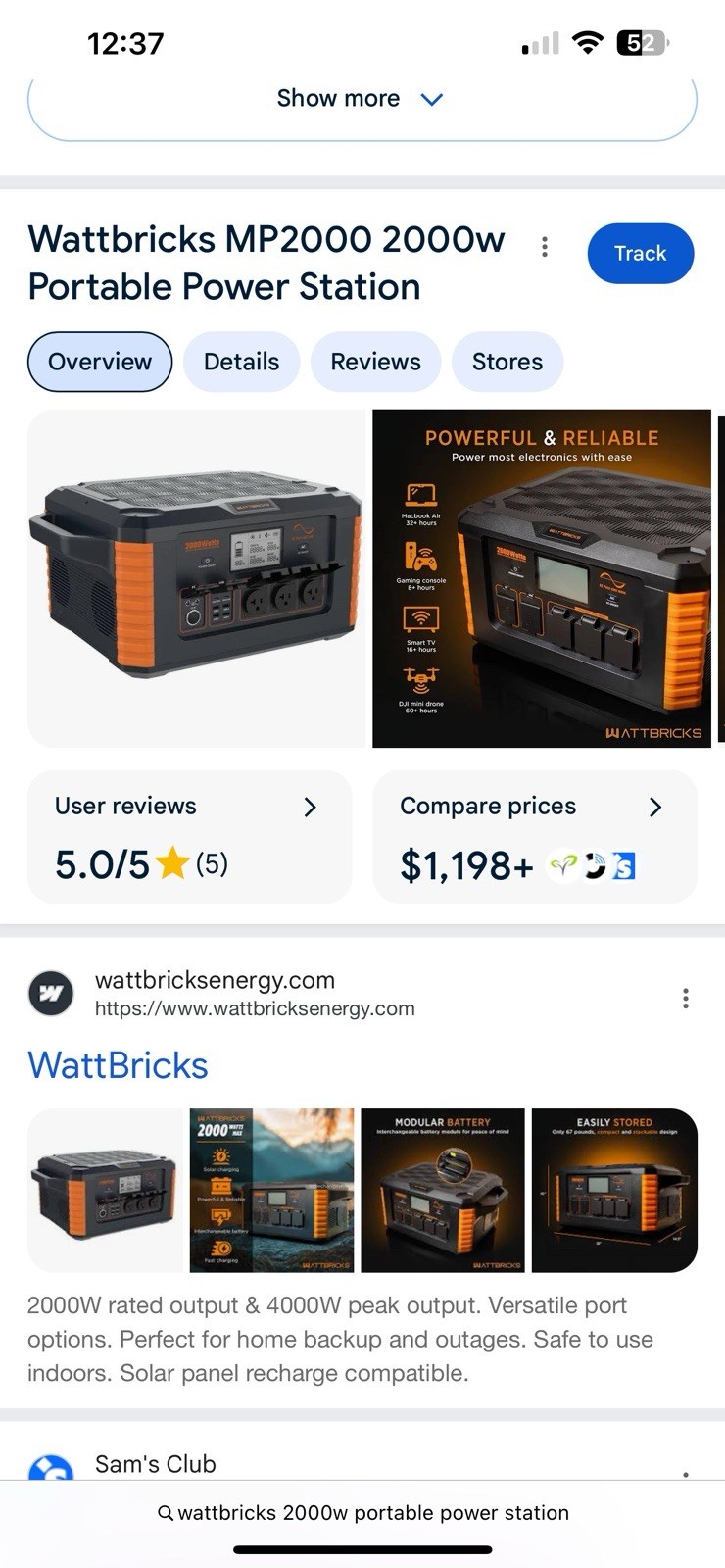 Wattbricks MP2000 Portable Power Station Solar